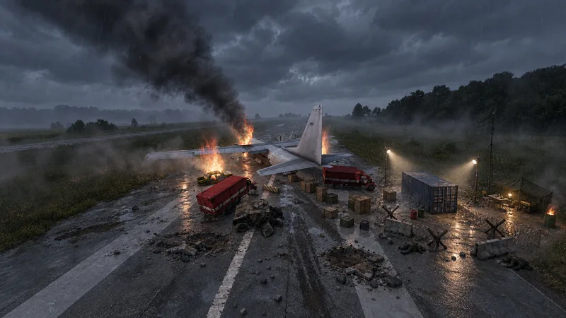 Cargo plane crash scene