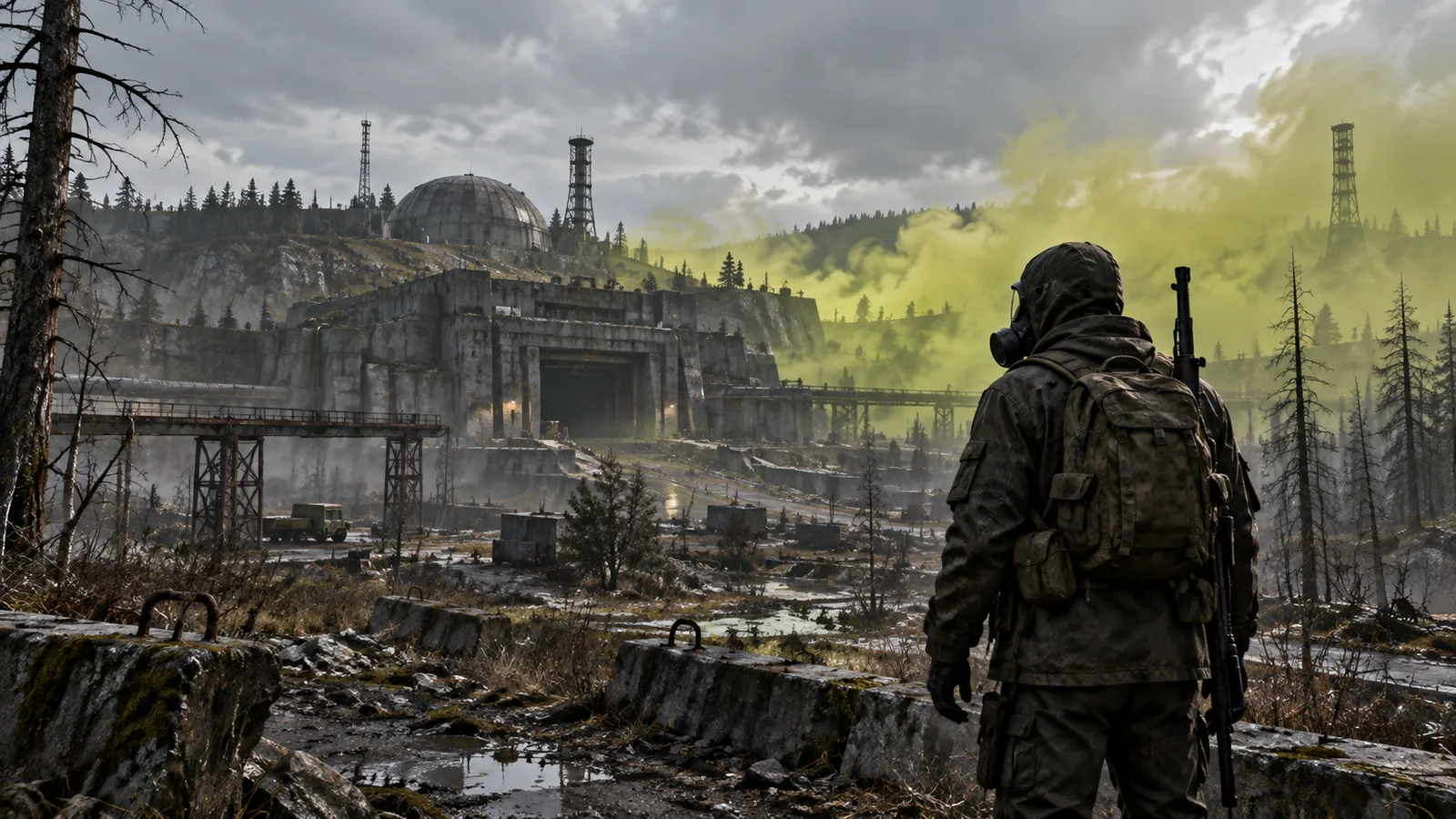 Survivor facing a contaminated zone