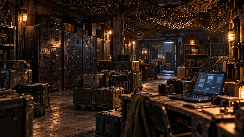 Storage units inside a trader facility